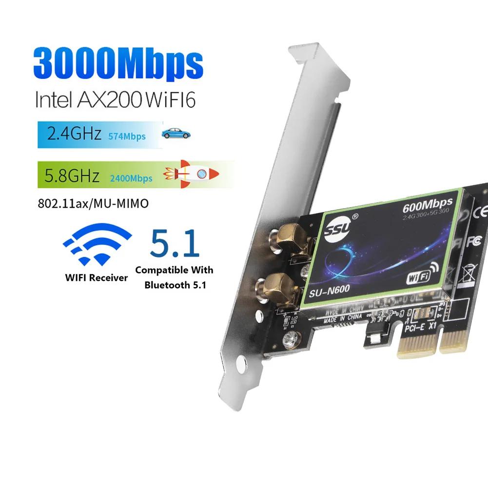 2.4/5G   PCI-E 1X  Ʈũ ī ̴ WiFi6  ȯ Ʈũ ī  ī  600M